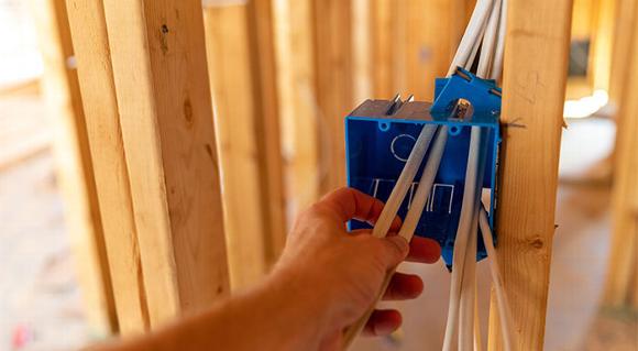 electrical socket and wire installation in new extension